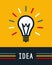 Creative idea in light bulb shape, Lamp icon, Idea