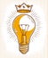 Creative idea light bulb vector linear logo or icon, creativity, science invention or research lightbulb.