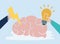 Creative idea and thinking brain icon