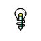 Creative idea vector concept, single lines Light bulb and pencil icon Idea