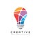 Creative idea - vector logo template concept illustration. Lightbulb icon design.