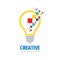 Creative idea - vector logo template concept illustration. Lightbulb icon logo design.