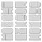 Creative illustration of blank shapes of tickets isolated on background. Art design templates for movie, cinema, concert, events,