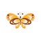 Creative illustration of butterfly with brown and yellow wings. Entomology theme. Abstract flat vector icon with