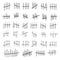 Creative illustration of counting waiting tally number marks isolated on background. Crossed out line art design. Abstract concept