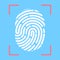 Creative illustration of fingerprint. Art design finger print. Security crime sign. Abstract concept graphic element. Thumbprint