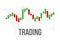 Creative illustration of forex trading diagram signals isolated on background. Buy, sell indicators with japanese candles pattern