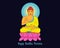 Creative Illustration For Happy Buddha Purnima, Vesak holiday festival background