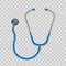 Creative illustration of medical health care stethoscope on transparent background. Art design medicine equipment.