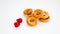 Creative image. Love and friendship. Loneliness, misunderstanding.The concept of Valentine Day. Bread rings on a white background