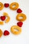 Creative image. Love and friendship. Loneliness, misunderstanding.The concept of Valentine Day. Bread rings on a white background