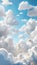 A creative imaginative image of white clouds forming shapes in the sky such as animals, faces, objects inspiring curiosity wonder