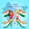 Creative India Independence Day Design Vector Art Logo