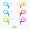 Creative infographic design template - 6 multicolored lettered elements