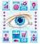 Creative infographics, human eye, looking eye idea,,vector illus