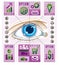 Creative infographics, human eye, looking eye idea,,vector illus