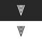 Creative initial V letter logo monogram black and white linear design element for business card identity emblem