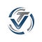 Creative initial VT Letter combined Logo Design vector graphic symbol sign element