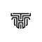 Creative Initials HT logo thin lines concept