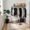 Creative interior of modern wardrobe