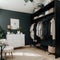 Creative interior of modern wardrobe