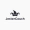 Creative Jester hat Couch Logo icon vector template
