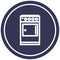 A creative kitchen cooker circular icon