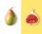 Creative layout made of pear and fig.