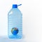 Creative layout for World Environment Day - Stop Plastic Pollution. The globe as symbol of earth inside big plastic bottle.