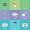 Creative learning and imagination flat icons