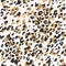 Creative leopard rosettes background with gold foil, ink texture