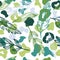 Creative leopard skin and outline leaves seamless pattern. Contemporary tropical collage wallpaper