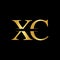 Creative Letter XC Logo Vector With Gold Color. Abstract Linked Letter XC Logo Design