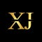 Creative Letter XJ Logo Vector With Gold Color. Abstract Linked Letter XJ Logo Design