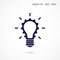 Creative light bulb and gear abstract vector design banner template. Corporate business industrial creative logotype symbol.