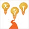 Creative light bulb success Idea concept background design