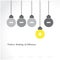 Creative light bulb symbol with positive thinking and difference
