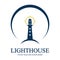 creative lighthouse logo with slogan template
