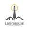 creative lighthouse logo vector with slogan template