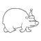 A creative line drawing of a angry polar bear wearing santa hat