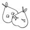 A creative line drawing cartoon pears