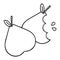 A creative line drawing cartoon pears