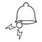 A creative line drawing cartoon ringing bell