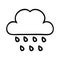 A creative line drawing cartoon storm rain cloud