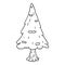 A creative line drawing doodle single snow covered tree
