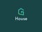 Creative linear logo icon letter and house