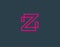 Creative linear pink logo icon letter Z for your company