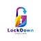 Creative Lock Concept Logo Design. Full colors logo