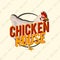 Creative logo design with realistic chicken. Vector illustration.