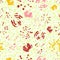 Creative loose floral seamless pattern background made with inky brush strokes. Abstract flowers and leaves.